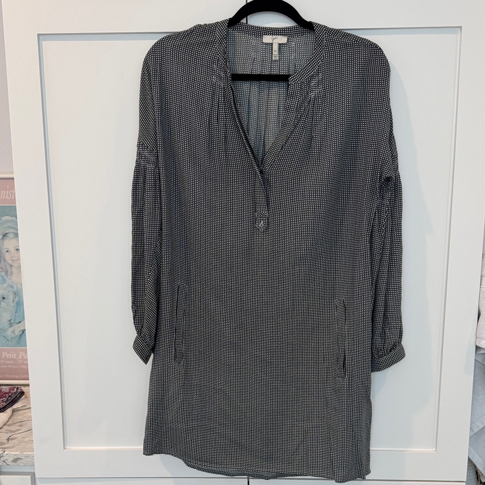 Joie Black and White Patterned Blouse